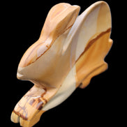 Teakwood marble hand-carved Rabbit 155*105*25mm 571g in sunlight - Rocks and Things Store