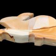 Teakwood marble hand-carved Rabbit 155*105*25mm 571g in sunlight - Rocks and Things Store