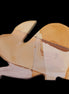 Teakwood marble hand-carved Rabbit 155*102*19mm 477g in sunlight - Rocks and Things Store