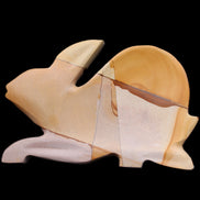 Teakwood marble hand-carved Rabbit 155*102*19mm 477g in sunlight - Rocks and Things Store