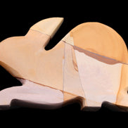 Teakwood marble hand-carved Rabbit 155*102*19mm 477g in sunlight - Rocks and Things Store