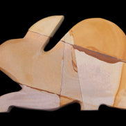 Teakwood marble hand-carved Rabbit 155*102*19mm 477g in sunlight - Rocks and Things Store