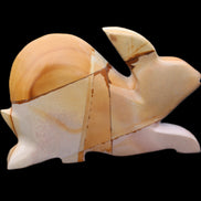 Teakwood marble hand-carved Rabbit 155*102*19mm 477g in sunlight - Rocks and Things Store