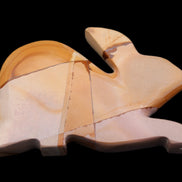 Teakwood marble hand-carved Rabbit 155*102*19mm 477g in sunlight - Rocks and Things Store