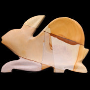 Teakwood marble hand-carved Rabbit 155*102*19mm 477g in sunlight - Rocks and Things Store