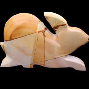 Teakwood marble hand-carved Rabbit 155*102*19mm 477g in sunlight - Rocks and Things Store