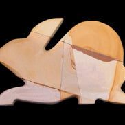 Teakwood marble hand-carved Rabbit 155*102*19mm 477g in sunlight - Rocks and Things Store