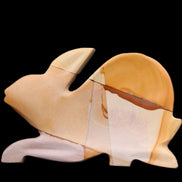 Teakwood marble hand-carved Rabbit 155*102*19mm 477g in sunlight - Rocks and Things Store