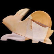 Teakwood marble hand-carved Rabbit 155*102*19mm 477g in sunlight - Rocks and Things Store