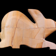 Teakwood marble hand-carved Rabbit 154*103*21mm 548g in sunlight - Rocks and Things Store