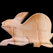 Teakwood marble hand-carved Rabbit 154*103*21mm 548g in sunlight - Rocks and Things Store