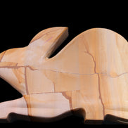 Teakwood marble hand-carved Rabbit 154*103*21mm 548g in sunlight - Rocks and Things Store