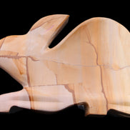 Teakwood marble hand-carved Rabbit 154*103*21mm 548g in sunlight - Rocks and Things Store