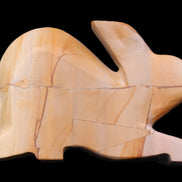 Teakwood marble hand-carved Rabbit 154*103*21mm 548g in sunlight - Rocks and Things Store