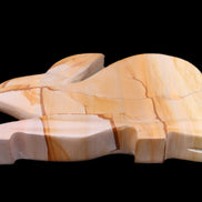 Teakwood marble hand-carved Rabbit 154*103*21mm 548g in sunlight - Rocks and Things Store