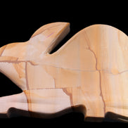 Teakwood marble hand-carved Rabbit 154*103*21mm 548g in sunlight - Rocks and Things Store