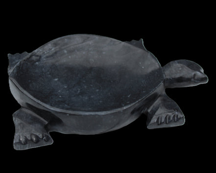 Black Jade hand-carved Turtle platter 155**112*22mm 578g in sunlight - Rocks and Things Store