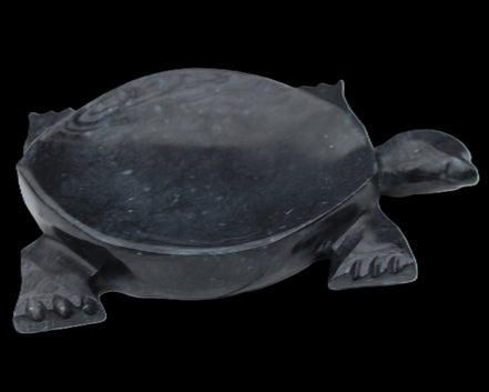 Black Jade hand-carved Turtle platter 155**112*22mm 578g in sunlight - Rocks and Things Store