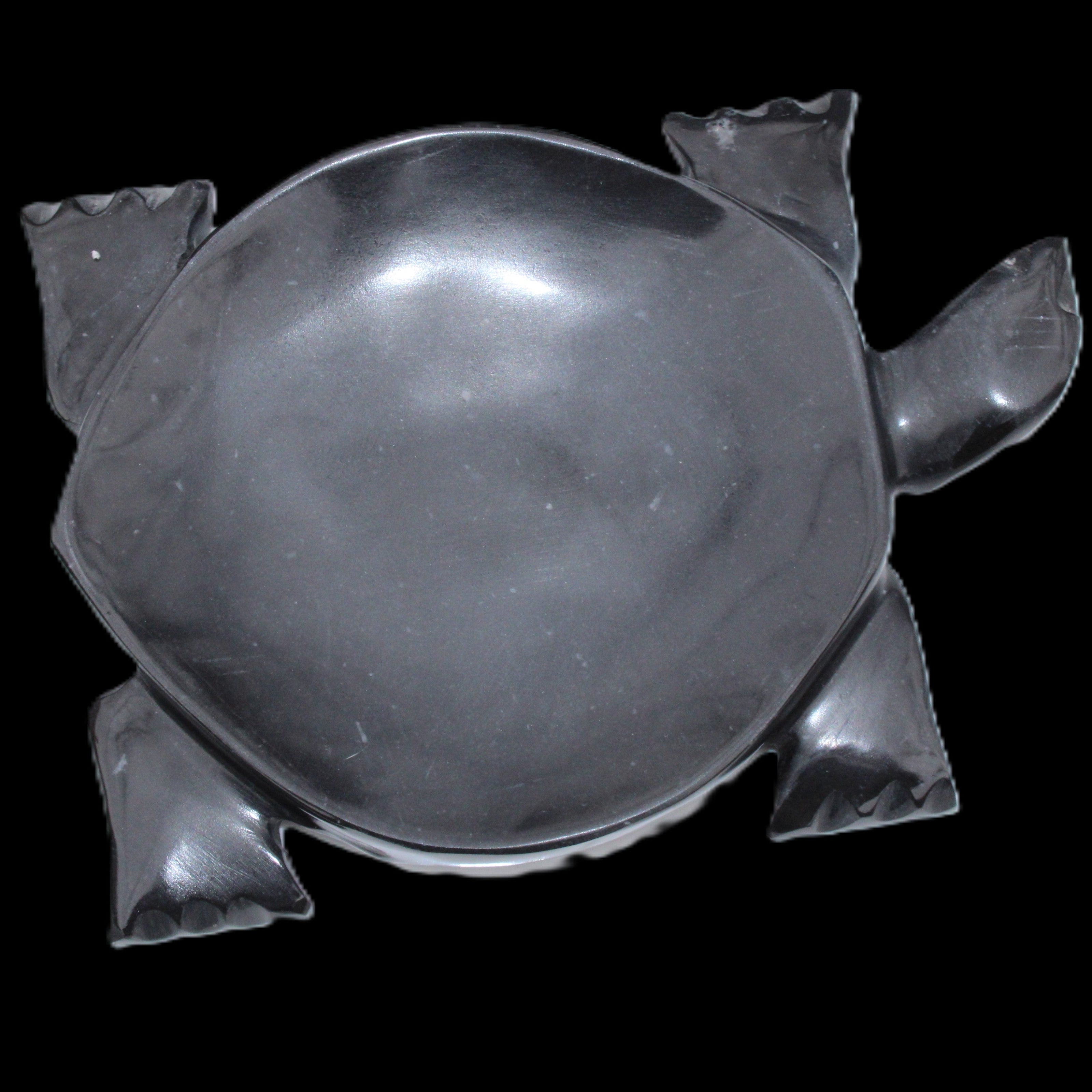 Black Jade hand-carved Turtle platter 152**113*21mm 552g in sunlight - Rocks and Things Store