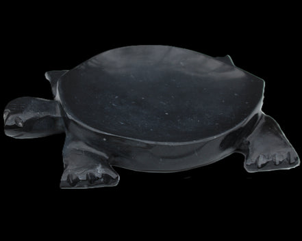 Black Jade hand-carved Turtle platter 152**113*21mm 552g in sunlight - Rocks and Things Store
