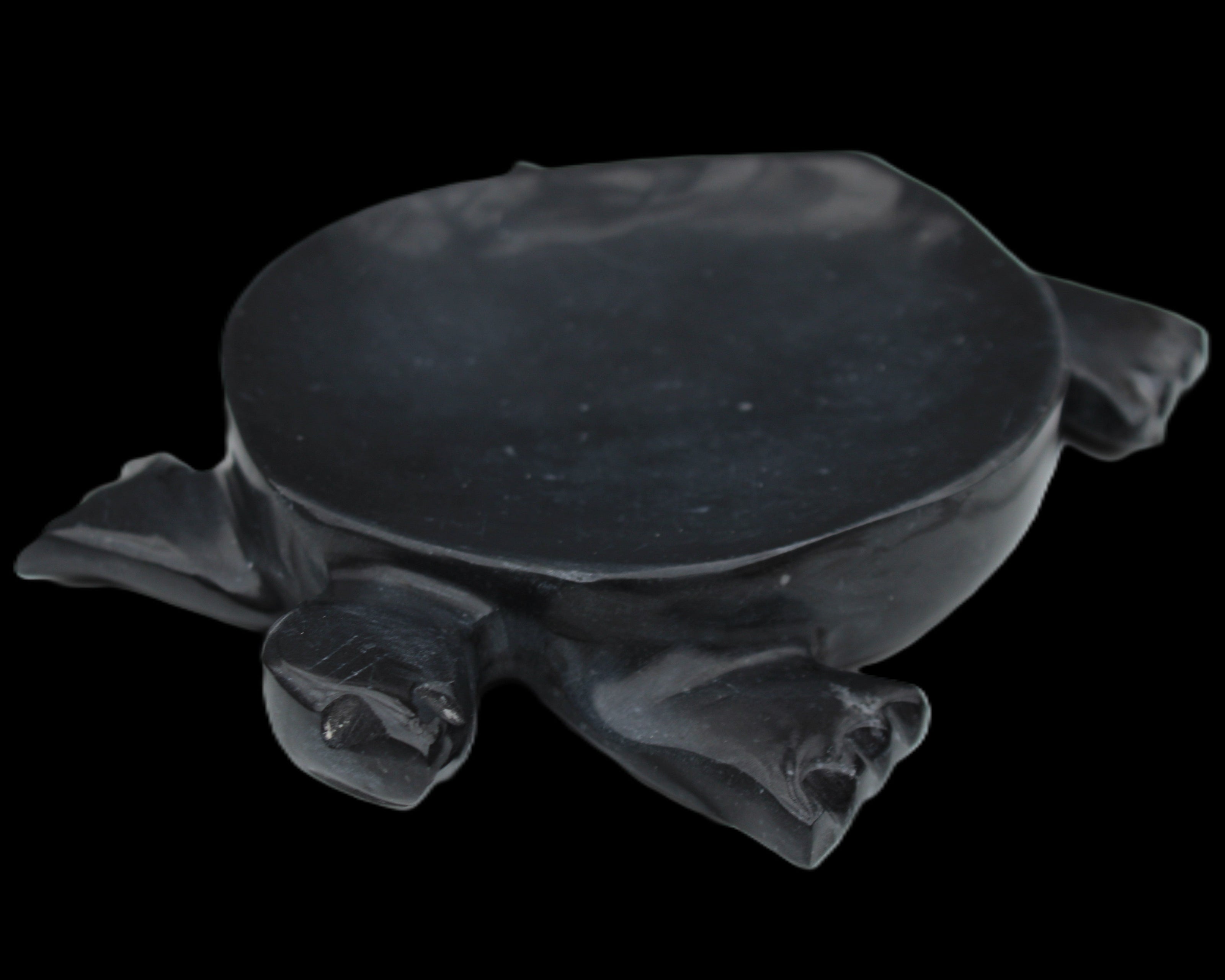 Black Jade hand-carved Turtle platter 152**113*21mm 552g in sunlight - Rocks and Things Store
