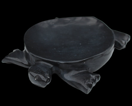 Black Jade hand-carved Turtle platter 152**113*21mm 552g in sunlight - Rocks and Things Store