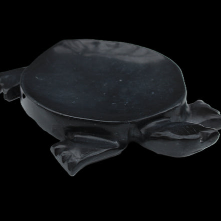 Black Jade hand-carved Turtle platter 152**113*21mm 552g in sunlight - Rocks and Things Store