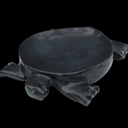 Black Jade hand-carved Turtle platter 152**113*21mm 552g in sunlight - Rocks and Things Store