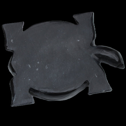 Black Jade hand-carved Turtle platter 152**113*21mm 552g in sunlight - Rocks and Things Store