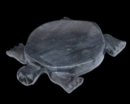 Black Jade hand-carved Turtle platter 155**113*20mm 472g in sunlight - Rocks and Things Store