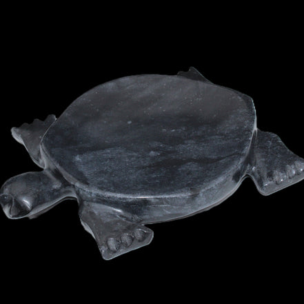 Black Jade hand-carved Turtle platter 155**113*20mm 472g in sunlight - Rocks and Things Store
