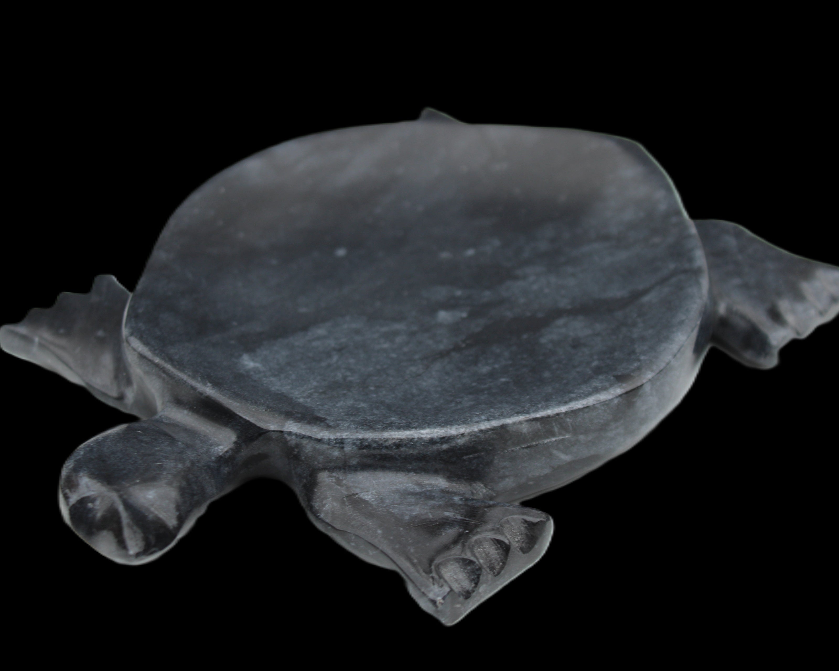 Black Jade hand-carved Turtle platter 155**113*20mm 472g in sunlight - Rocks and Things Store