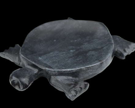 Black Jade hand-carved Turtle platter 155**113*20mm 472g in sunlight - Rocks and Things Store