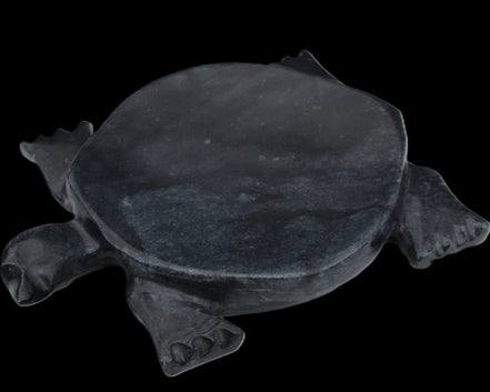 Black Jade hand-carved Turtle platter 155**113*20mm 472g in sunlight - Rocks and Things Store