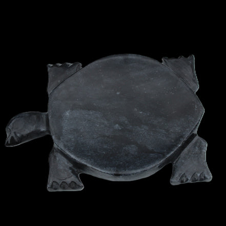 Black Jade hand-carved Turtle platter 155**113*20mm 472g in sunlight - Rocks and Things Store