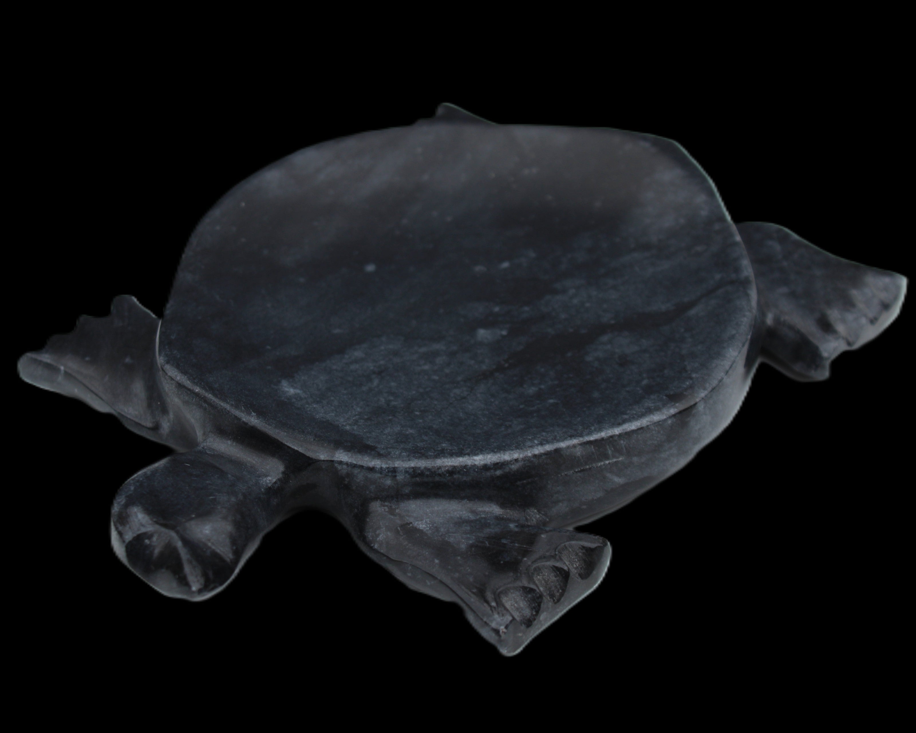 Black Jade hand-carved Turtle platter 155**113*20mm 472g in sunlight - Rocks and Things Store