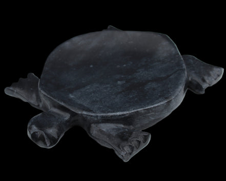 Black Jade hand-carved Turtle platter 155**113*20mm 472g in sunlight - Rocks and Things Store
