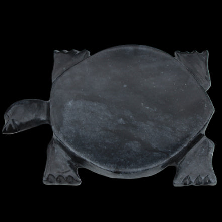 Black Jade hand-carved Turtle platter 155**113*20mm 472g in sunlight - Rocks and Things Store