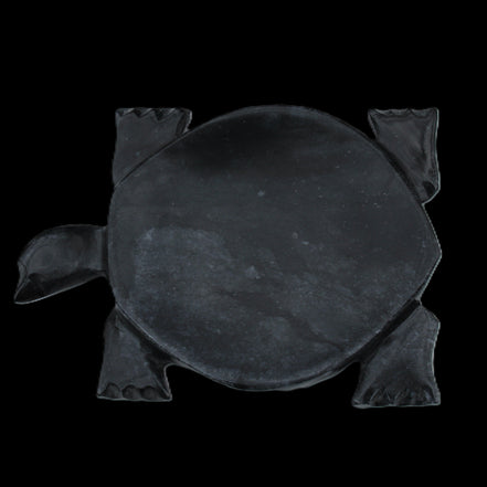 Black Jade hand-carved Turtle platter 155**113*20mm 472g in sunlight - Rocks and Things Store