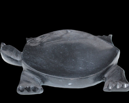 Black Jade hand-carved Turtle platter 157*112*20mm 489g in sunlight - Rocks and Things Store
