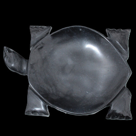 Black Jade hand-carved Turtle platter 157*112*20mm 489g in sunlight - Rocks and Things Store