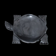 Black Jade hand-carved Turtle platter 157*112*20mm 489g in sunlight - Rocks and Things Store