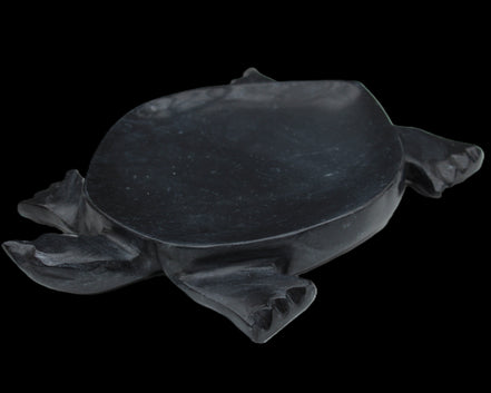 Black Jade hand-carved Turtle platter 157*112*20mm 489g in sunlight - Rocks and Things Store