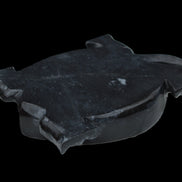 Black Jade hand-carved Turtle platter 156*118*21mm 575g in sunlight - Rocks and Things Store