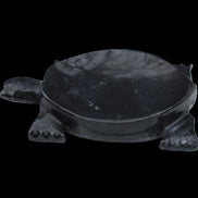 Black Jade hand-carved Turtle platter 156*118*21mm 575g in sunlight - Rocks and Things Store