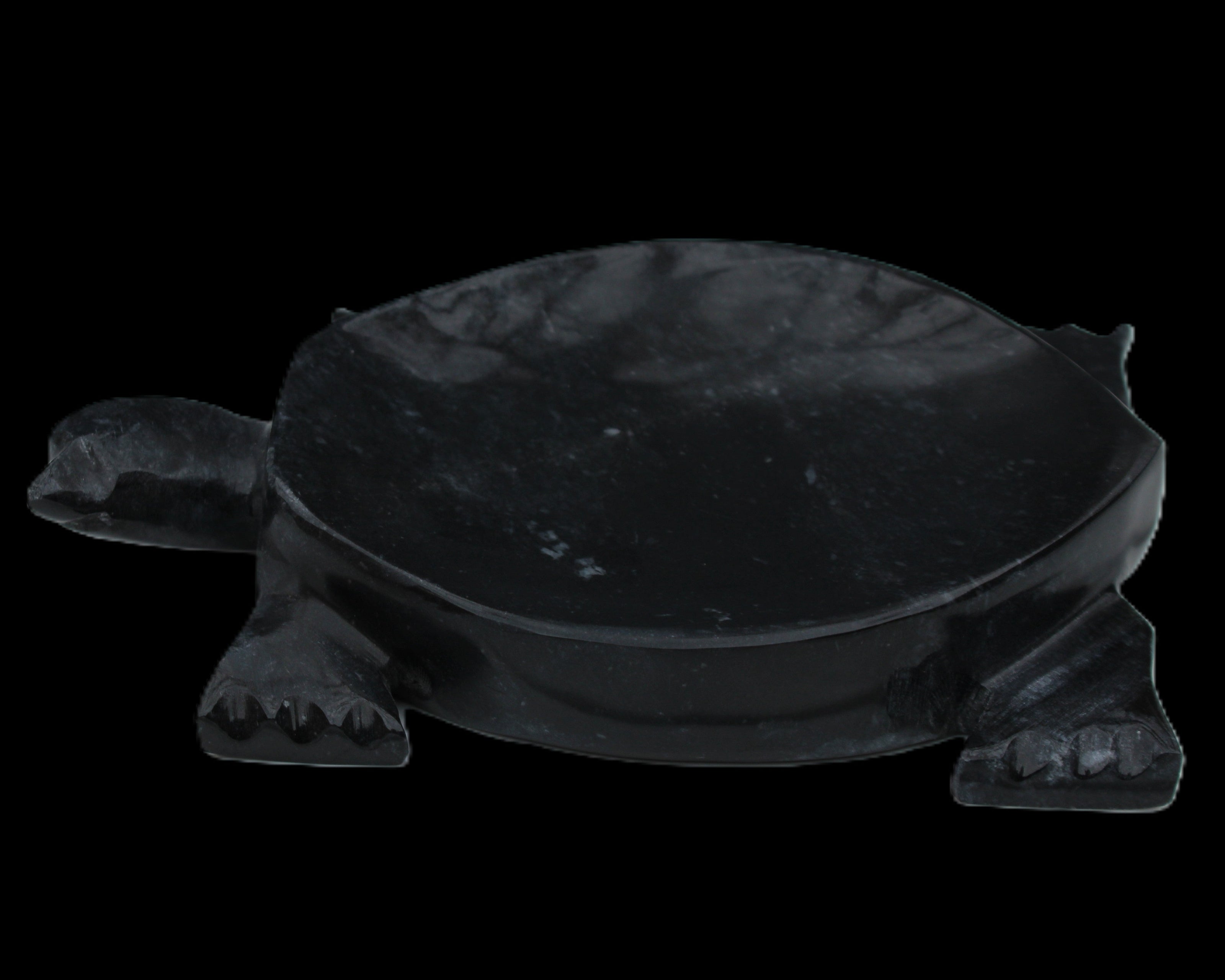 Black Jade hand-carved Turtle platter 156*118*21mm 575g in sunlight - Rocks and Things Store