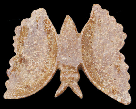 Chocolate Calcite hand-carved Butterfly dual platter 205*30*184mm 1076g in sunlight - Rocks and Things Store
