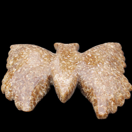 Chocolate Calcite hand-carved Butterfly dual platter 205*30*184mm 1076g in sunlight - Rocks and Things Store