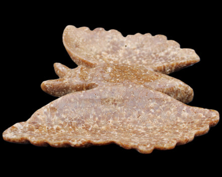 Chocolate Calcite hand-carved Butterfly dual platter 205*30*184mm 1076g in sunlight - Rocks and Things Store
