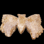 Chocolate Calcite hand-carved Butterfly dual platter 205*30*184mm 1076g in sunlight - Rocks and Things Store